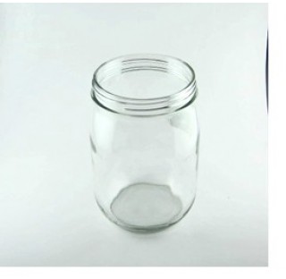 Bocal 1 litre en verre blanc, 1000ml avec bouchon polypropylene orange bague BV95