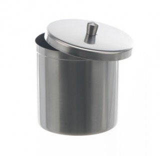 Boite a coton en inox 1200ml hauteur 120mm diam int : 120mm avec couvercle a bouton