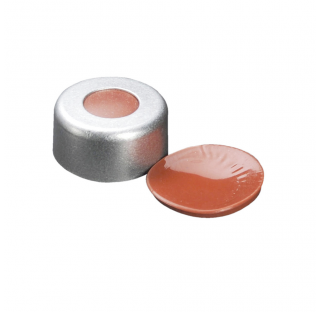 Scellage a sertir en aluminium 11 mm, argent, avec septa FEP/caoutchouc naturel (Boite de 100)
