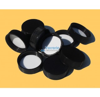 Bouchon CAP63 en polypropylene noir jointe triseal diam int du col du flacon 451mm vendu a l'unite