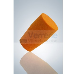 Bouchon sterile orange 10 pieces diametre haut : 44mm , diametre bas : 30mm , longueur totale 78 mm 