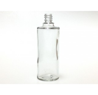 Bouillotte ronde 125 ml en verre blanc bague EUR5, flacon cosmetique en verre