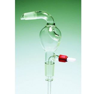 Tete de distillation avec ampoule de garde et prise vapeurs, rodages 19/26