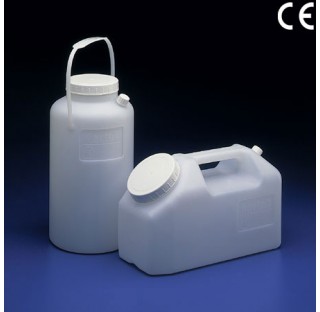 Bocal a urine HDPE vertical , grad. jusqu'a 2.5 litres Diametre de bouteille 130mm diam du col 74mm 