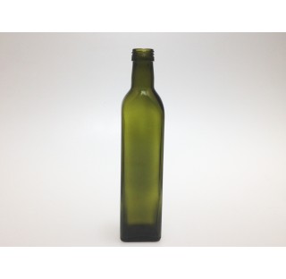 Bouteille d'huile 500 ml en verre antique bague PP31.5, modele Marasca