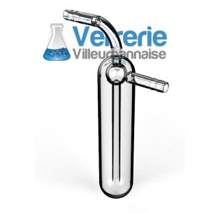 Bulleur pour rampe à vide diametre 34 mm hauteur utile 150 mm 100ml, en verre borosilicate