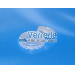 Cape attenante D22 pour pilulier en verre en polyethylene naturel non autoclavable