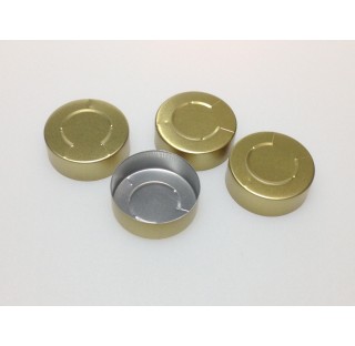 Capsule aluminium or diametre 32 mm dechirable pour perfusion, a sertir operculable