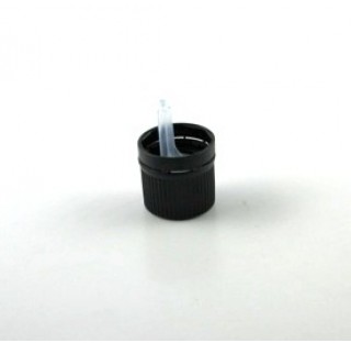 Capsule DIN 18 compte goutte inviolable en polyethylene noir , insert 12302 standard