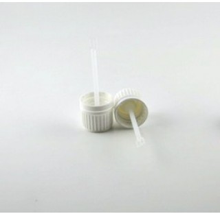 Capsule DIN 18 inviolable en polyethylene blanc avec spatule pour flacon 30 ml