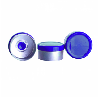 Capsules a sertir diametre 13 mm Flip Cap, aluminium, bleu, sterile (Boite de 230).Composants d'emba