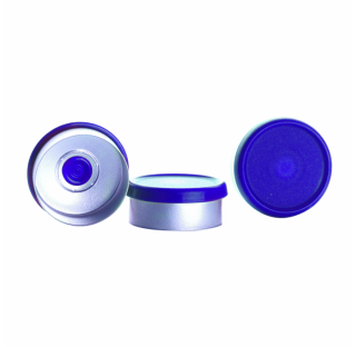 Capsules a sertir diametre 20 mm Flip Cap, aluminium, bleu, sterile (Boite de 220).Composants d'emba