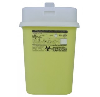 Collecteur dechets perforants 4,5 litres hauteur 278 mm  longueur : 190 mm largeur 129 mm avec cape 