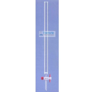 Colonne chromatographique 125 ml diam int 20 mm hauteur 400 mm avec fritte por0 a colerette robinet 