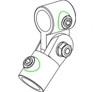 Connecteur de tube diam 26,9 mm pour pivotation des tubes en acier trempe