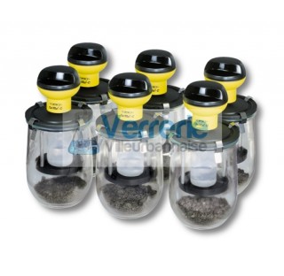 Kit pour respiration des sols (aerobie) avec 6 unites de mesure completes composees de 6etes OxiTop 