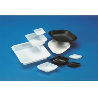 Coupelle de pesée DS 100ml blanche polystyrene anti-choc (X250)  dimensions 96x134.5x18.5mmmm poids 