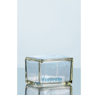 Boite en verre support pour cuve de coloration verre sodo-calcique longueur 108 mm largeur 90 mm hau