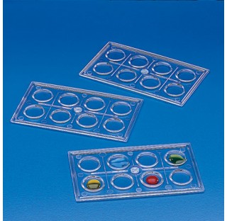 Cuvette a 8 cellules rondes PS Diam. De cellules 15mm Dim. 95x57mm plastique Kartell