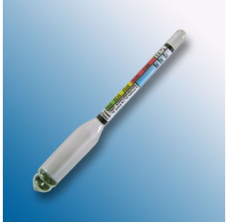 Densimetre  en verre amplitude 1,100-1,300/-5-35 g/ml / degre Celsius pipette en verre sans emballag
