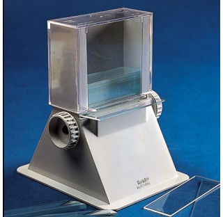 Distributeur de 50 lames pour microscope ABS et PS dim 100x120x140mm , conserve les lames a l'abri d