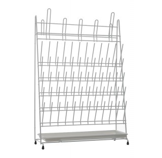 Egouttoir 65 places inox plastifie avec cuvettes de recuperation dim: 420x160 hauteur 610 mm