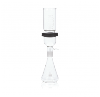 Ensemble de filtration sous vide, 90 mm, verre borosilicate de Type I clair, avec support en acier i