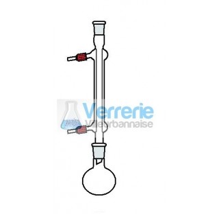 Ensemble pour reflux en verre Pyrex constitue de : 1 ballon 250ml 19/26 1 refrigerant 19/26 200mm av