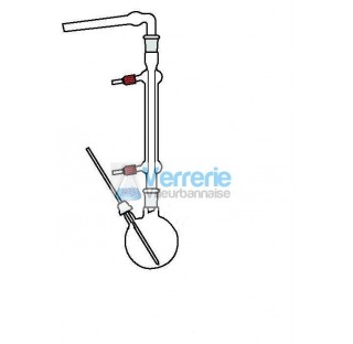 Ensemble pour reflux a absorption constitue de : 1 bicol 250ml 19/26 central et prise thermo incline