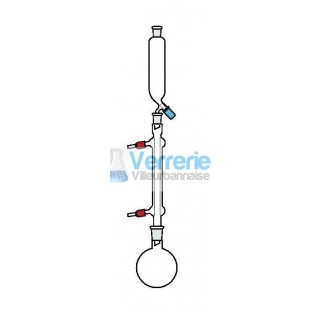 Ensemble pour reflux a addition constitue de: 1 refrigerant droit 400mm 29/32 avec connecteur GL14 1