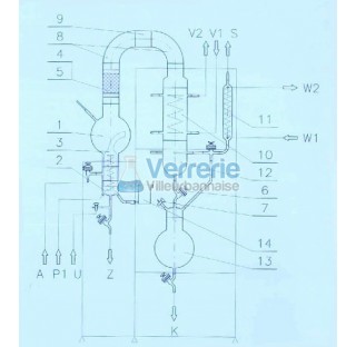 Evaporateur a circulation sous vide 10 litres en verre pour evaporation de solution diluee en chimie