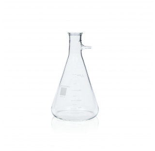 Fiole graduee pour filtration 1000 ml, verre borosilicate de Type I clair, avec obturateur en silico