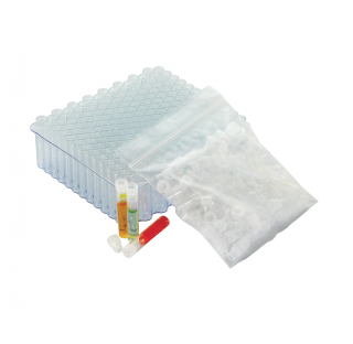 Fiole cylindrique, 1 ml, verre borosilicate de Type I, 8 mm x 40 mm avec bouchon de type Starbust PE