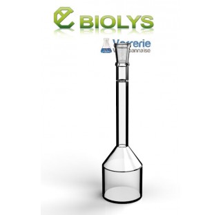 Fiole jaugée 100 ml rodée 14/23 pour appareil de digesdhal Hach, en verre borosilicate