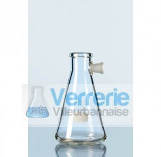 Fiole a vide 2000 ml pour filtration avec rodage lateral 17,5/26, Forme Erlenmeyer, pour emploi sous