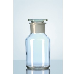 Flacon a col large en verre sodo-calcique, avec bouchon, clair, NS 45/40, 500 ml