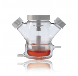 Flacon avec agitation a trois cols, Wheaton Celstir en verre borosilicate. Le flacon Spinner CELSTIR