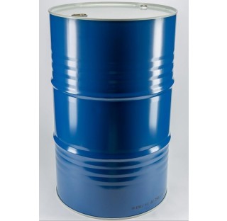 Fut acier bleu exterieur 235 litres,bleu a l'exterieur vernis a l'interieur, 2 bondes, homologue liq