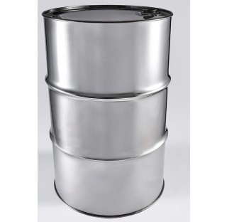 Fut inox 215 litres avec 2 bondes inox 304 , DIN 1.4301, bondes jointes et scellable