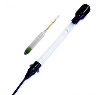 Hydrometre de colostrum avec pipette, colostrometre en  amplitude 25-125 g/l longueur totale 430 mm