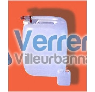 Jerrican 10 Litres PEHD blanc avec bouchon noir , robinet vendu separement ref : RO40ROB