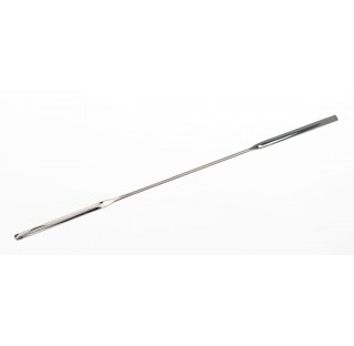 Micro pelle semi tubulaire long 130mm longxlarg spatules 40x4mm diam de tige 2mm en inox,