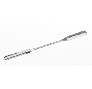 Micro pelle semi tubulaire long 210mm longxlarg spatules 60x9mm diam de tige 3mm en inox,