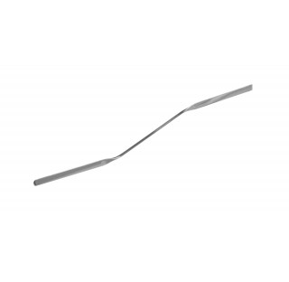Micro spatule double courbee long 100mm longxlarg de spatules 30x2mm diam de tige 1mm en inox ,