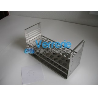 Support de tubes jusqu'a 100 degre en inox pour 50 tubes diam 16-17mm pour bain marie TW8 , TW12 , T