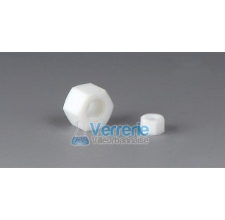 Ecrou en PTFE pas de vis M 10 Temp. Max -200 a + 250 degre