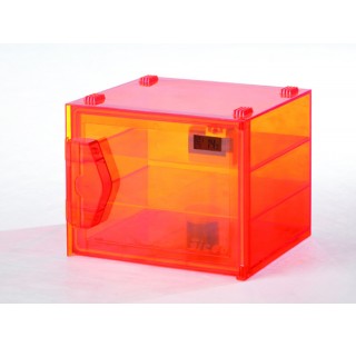 Mini dessicateur en polycarbonate orange 6,2 litres translucide volume utile 6,2 litres dimensions e