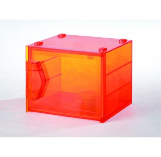 Mini dessicateur en polycarbonate orange 6,2 litres transparent volume utile 6,2 litres dimensions e