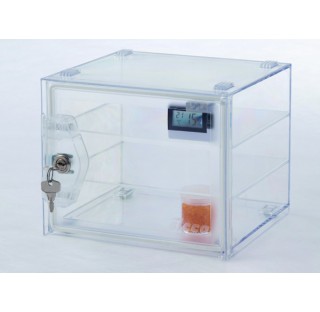 Mini dessicateur en polycarbonate avec clef 6,2 litres transparent volume utile 6,2 litres dimension