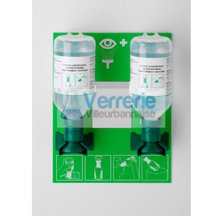 Station murale a flacons de 500 ml pour les yeux a flacons de solutions saline Trionyx